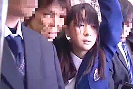 schoolgirl Getting Her Asshole Fingered Tits Rubbed While Standing On The Tube (18+) - free porn video