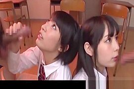 Two Jav schoolgirls Do Deep Throat BJ And Cum Swallowing Plus Bukkake (18+) - free porn video