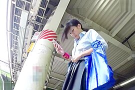 schoolgirl upskirt (fake) qtr the train (18+) - free porn video