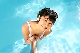 Sexy asian girl wearing heels in the pool. - free porn video