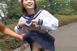 Haiji gets fingered naked and pisses in public places - free porn video