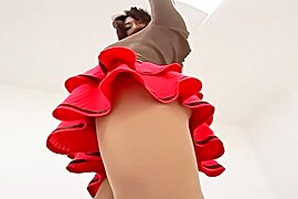 Shame on Shinkosha Shiori !  enjoys her satin panties: upskirt (fake) view 2 - free porn video