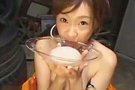 Asian Cutie Drinks Every Drop Of Cum From A Bowl - free porn video