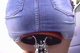 Japanese Yumi Kazama bike upskirt (fake) - free porn video