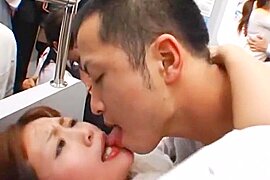 Train Commuter Tongue Kissing Orgy! - free porn video