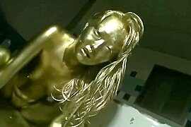 Gold painted Japanese sex - free porn video