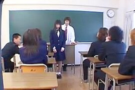 Gangbang girls are horny in the classroom - free porn video