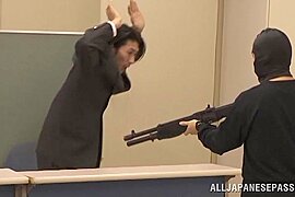 Hot Asian milf in an office suit in horny group fucking - free porn video