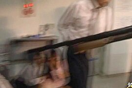 Risa Kasumi Asian model has sex in the bank - free porn video