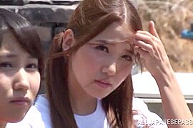 Japanese AV Models are hot teens score big at the beach (18+) - free porn video
