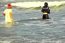 Mina Kozina Asian doll has hardcore sex on the beach - free porn video