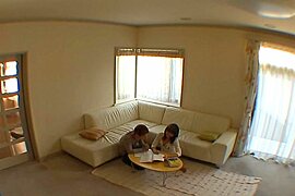 Moe Kotsuji Hot Asian babe gets bukkake lessons - free porn video