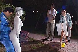 Cosplay Porn: Public Painted Statue Fuck part 3 - free porn video