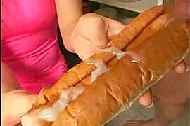 Japanese cutie eating cum on food (three) - free porn video