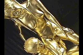 Japanese girl with gold paint two - free porn video