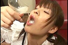JAV Idol Hiyori Shiraishi bukkake and gokkun. - free porn video