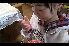 Japanese legal age teenager oral stimulation and use cum for food (18+) - free porn video