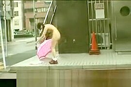 Subtitled Japanese public nudity striptease in Tokyo - free porn video