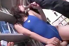 Asian hot blowjob in the library with teen seductress (18+) - free porn video