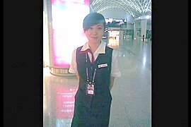China, Sichuan in some Chengdu Shuangliu Airport of zeppelins ground hostess of Dziga take exposed trickled! - free porn video