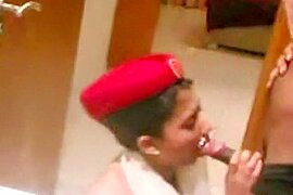 Emirates of Arab cabin attendant of oral-job episode trickled! - free porn video