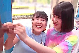 Shy Japanese Beauties Gives Handjob Cumshot To Stranger In Glass Room - free porn video