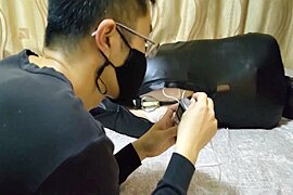 Sleepsack Leather Hood Bondage - free porn video