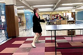 ミニスカノーブラ初卓球！彼女が上手くてビックリ！パンチラというよりモロだしに！どうりでみんなんがジロジロ見てたと思った　/日本人カップル/熟女/素人/パイパン/巨乳//無修正/変態 /露出/パンチラ - free porn video