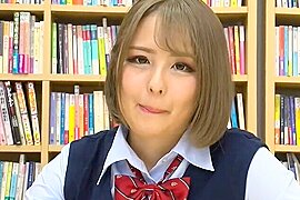 無修正 性春学園色白美人の樫野りなが図書室で - free porn video