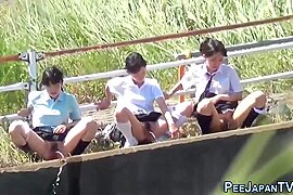 Coeds In Uniform Peeing - free porn video
