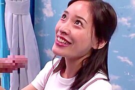 While watching her husband and baby, she touches the penis in front of her and gives a deep throat blowjob - free porn video